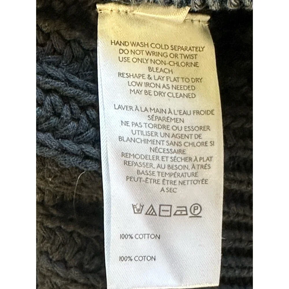 FREE PEOPLE Frankie Cable Knit Size L Black Sweater Fisherman Coastal Cabincore